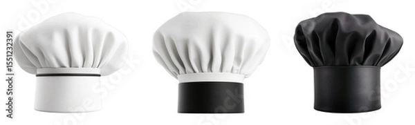 Obraz Stylish chef hats in white, black, and classic design