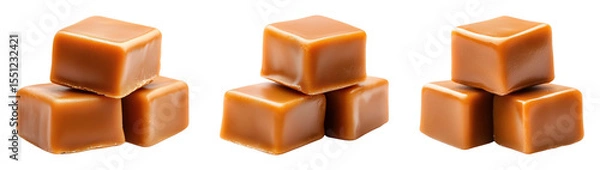 Obraz Assorted caramel cubes stacked creatively