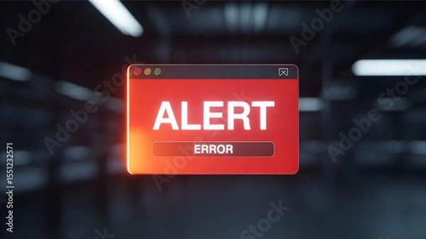 Fototapeta Alert error red notification window