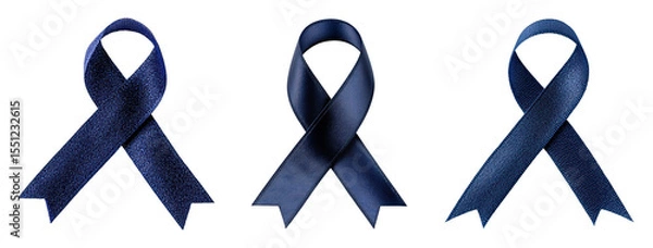 Obraz Collection of blue awareness ribbons in various styles