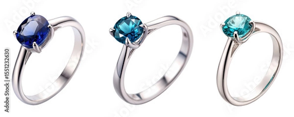 Obraz Elegant gemstone rings showcasing vibrant colors