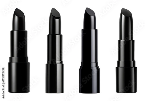 Obraz Sleek black lipstick collection on a dark backdrop