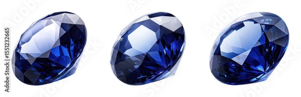 Obraz Stunning blue gemstones with intricate facets