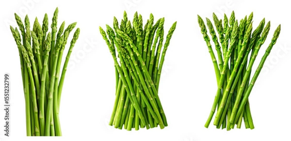 Obraz Fresh green asparagus bunches on a black background
