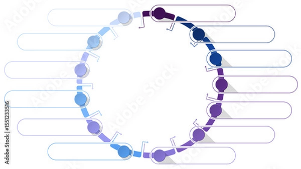 Fototapeta Basic infographic design 13 options or steps. 