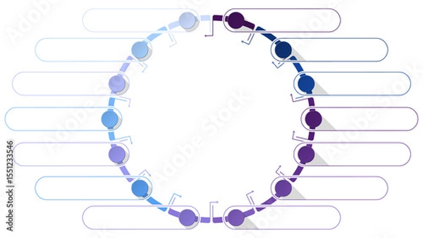 Fototapeta Basic infographic design 14 options or steps. 