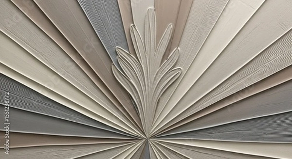 Fototapeta Elegant Swatch Fan Displaying Luxurious Textured Fabrics for Interior Design Inspiration