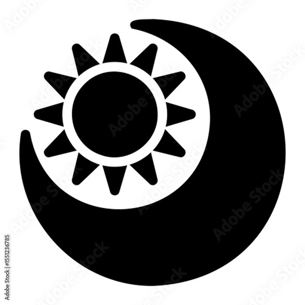 Obraz day and night glyph icon