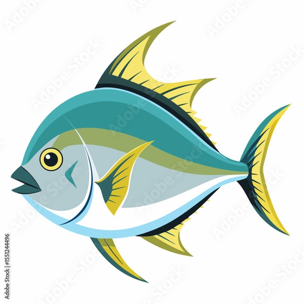 Obraz Elegant Pompano Fish Vector Graphic