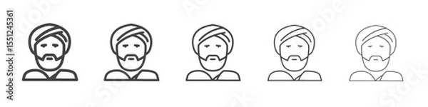 Obraz muslim man icon outline ilustration vector symbol