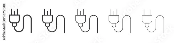 Obraz Plug icon outline ilustration vector symbol