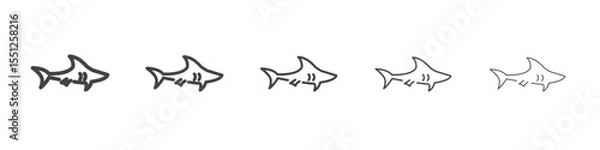 Obraz Shark icon outline ilustration vector symbol