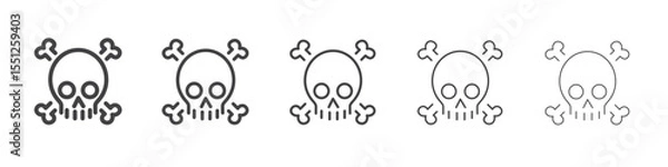 Fototapeta Skull and crossbones icon outline ilustration vector symbol