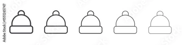 Obraz Winter hat icon outline ilustration vector symbol