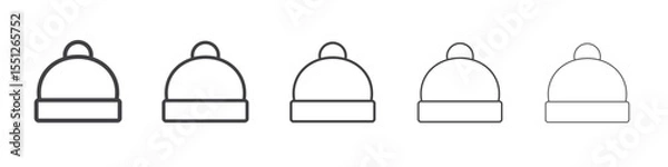 Obraz Winter cap icon outline ilustration vector symbol