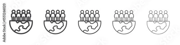 Obraz World population icon outline ilustration vector symbol
