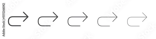 Obraz Wrap forward icon outline ilustration vector symbol