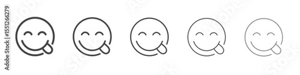 Obraz Yummy emoji icon outline ilustration vector symbol