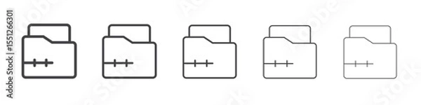 Obraz Zipped file folder icon outline ilustration vector symbol