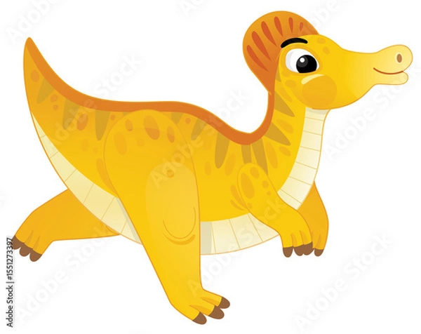 Obraz cartoon happy and funny colorful prehistoric dinosaur dino cerythosaurus isolated illustration for children