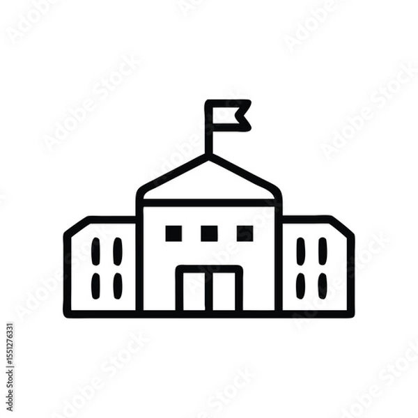 Fototapeta School building education learning university college campus architecture vector icon graphic design