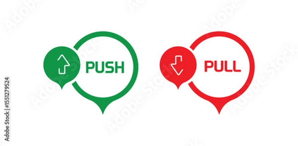 Fototapeta Pull and push vector sign	