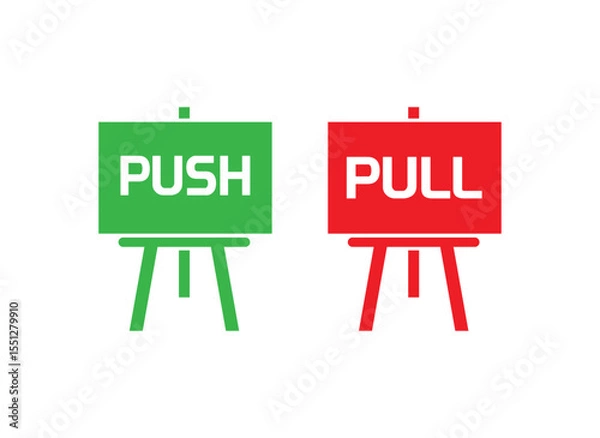 Fototapeta Pull and push vector sign	