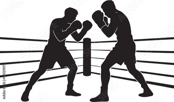 Fototapeta Boxer Throwing a Punch Silhouette

Champion in the Ring Vector Design

Boxer in Fighting Stance Silhouette

Boxing Match Action Silhouette Scene

Gloved Fighter Training Vector Art