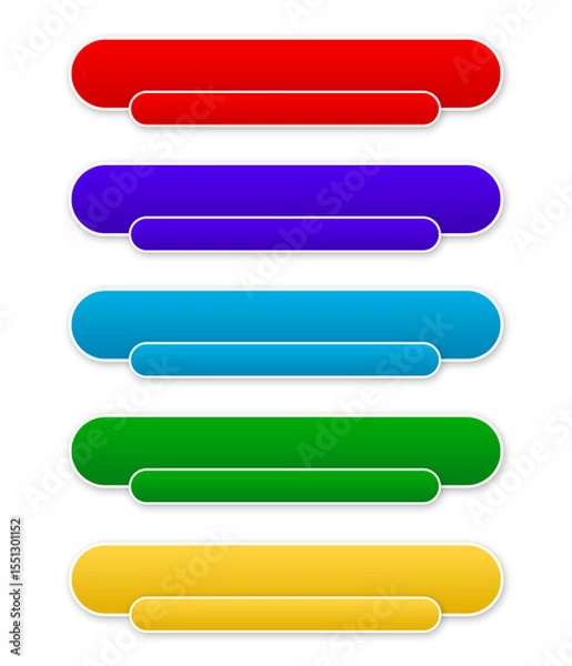 Fototapeta set of colorful lower third set design png template multi colour, text box design template element, simple set design ribbon ornament modern