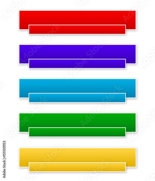 Fototapeta set of colorful lower third set design png template multi colour, text box design template element, simple set design ribbon ornament modern