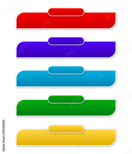 Fototapeta set of colorful lower third set design png template multi colour, text box design template element, simple set design ribbon ornament modern