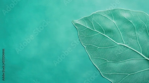 Obraz Teal Leaf Background Texture