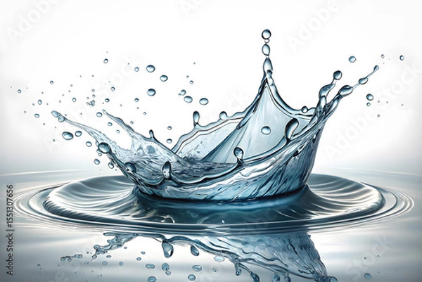 Obraz Flowing water splash isolated on white background