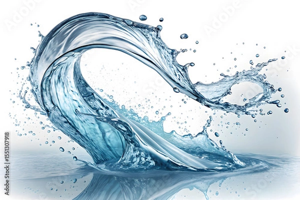 Obraz Flowing water splash isolated on white background