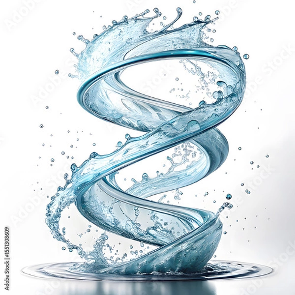 Obraz Flowing water splash isolated on white background