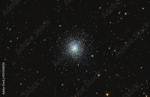 Obraz Globular cluster called Messier 92 n Hercules constellation, taken with amateur telescope.