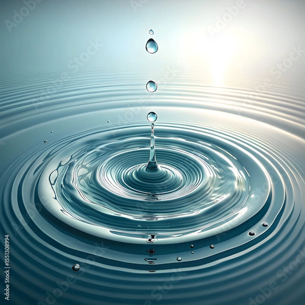 Obraz Flowing water splash isolated on white background