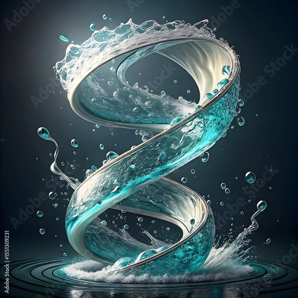 Obraz Flowing water splash isolated on white background