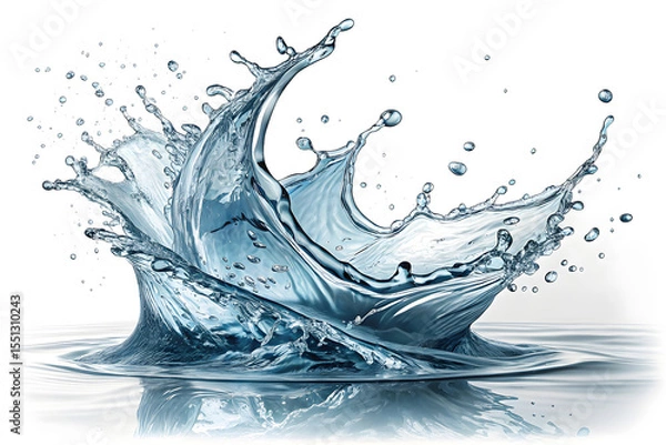 Obraz Flowing water splash isolated on white background