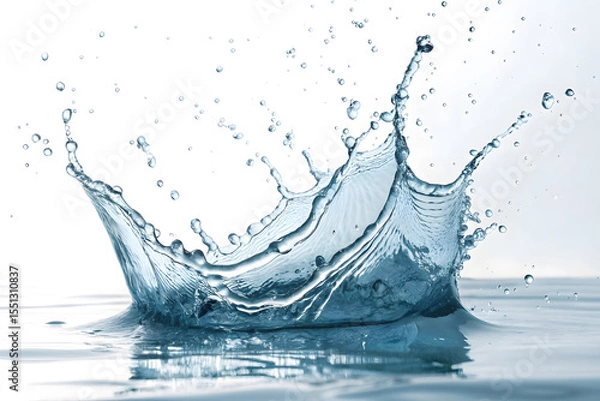 Obraz Flowing water splash isolated on white background