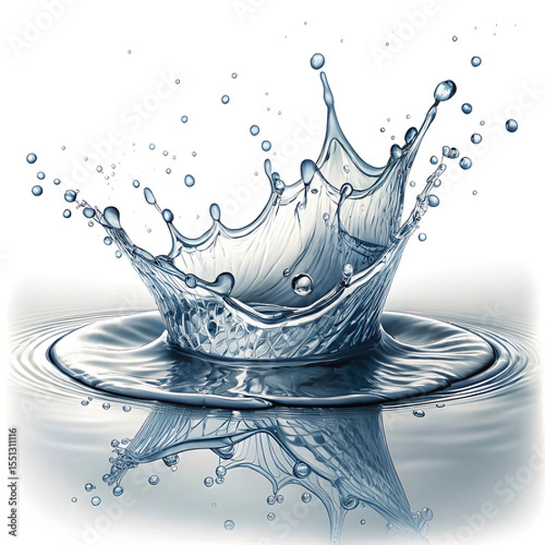 Obraz Flowing water splash isolated on white background