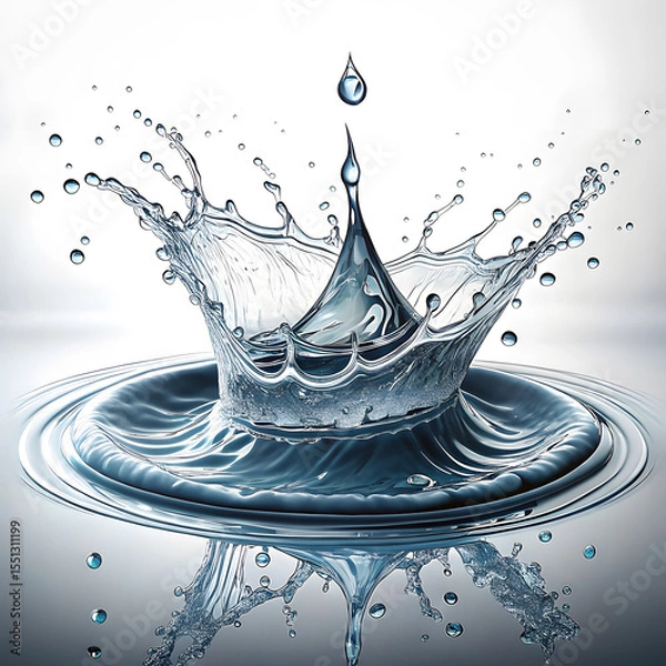 Obraz Flowing water splash isolated on white background
