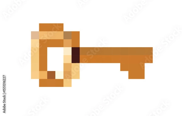 Obraz Stylized vector illustration of a classic key design in a minimalist style for various creative projects