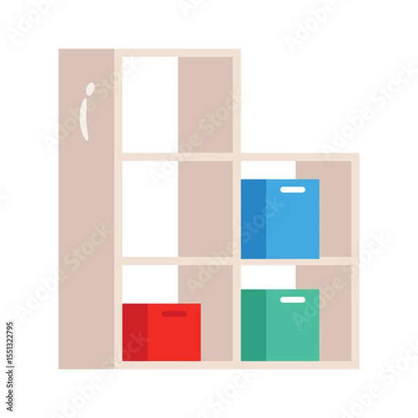 Fototapeta A decorative 2d icon of box storage furniture