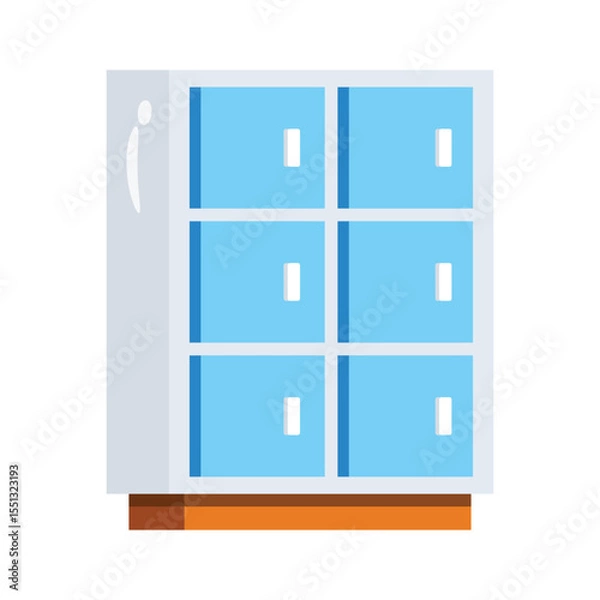 Fototapeta A sleek 2d icon of multi-door cabinets unit