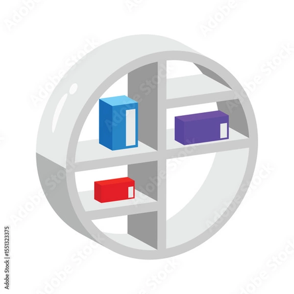 Fototapeta A minimal 2d icon of wall shelves design