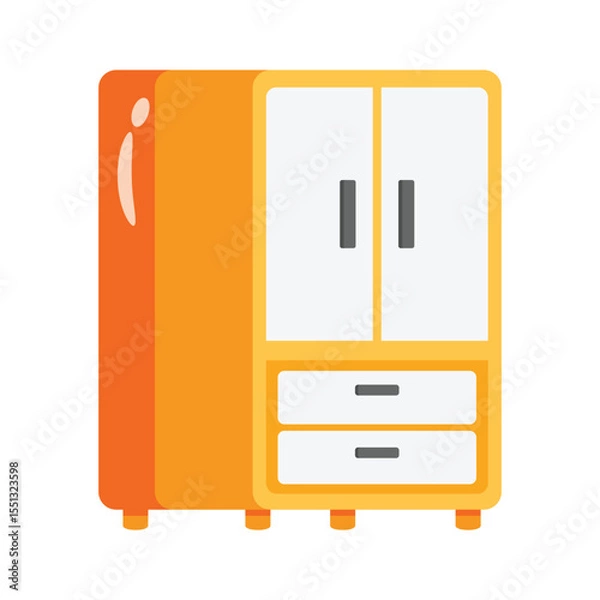 Fototapeta A 2d style icon of cupboard storage cabinet
