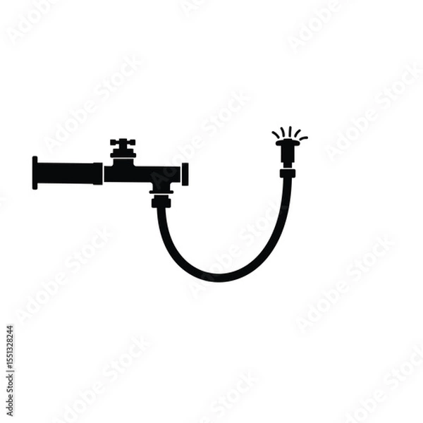 Obraz Black Silhouette Vector Drip Irrigation System Icon