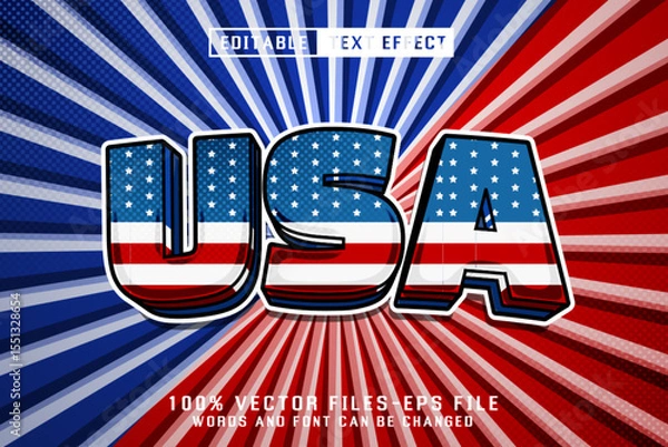 Fototapeta USA 3d Text -  Editable Text Effect
