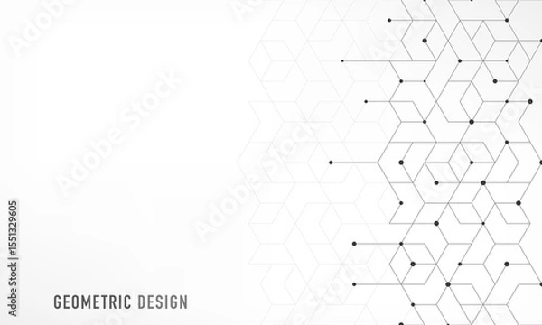 Fototapeta Abstract vector background with simple geometric figures and dots. Graphic design element and polygonal shape pattern